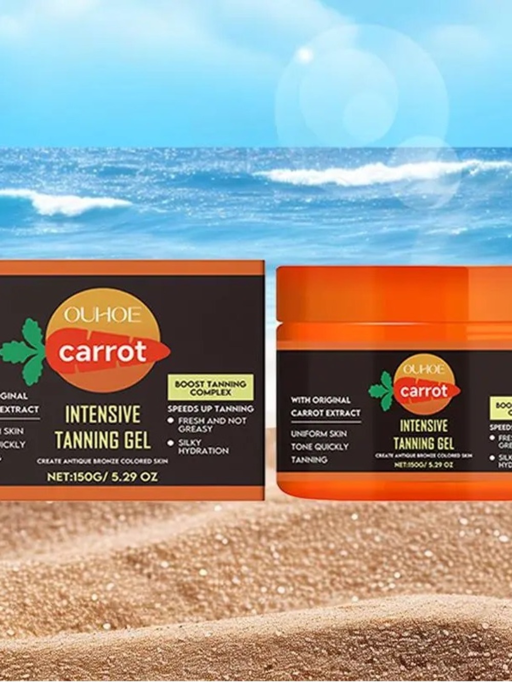 OUHOE Carrot Intensive Tanning Gel ~ Boost Tanning Complex ~ New & Sealed